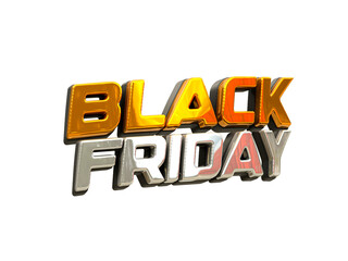 Black friday sale 3d text style effect Label design Black friday 3d realistic render