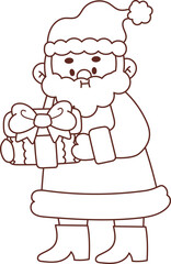 Christmas lines, coloring book elements, cute, super cute cartoons