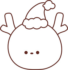 Christmas lines, coloring book elements, cute, super cute cartoons