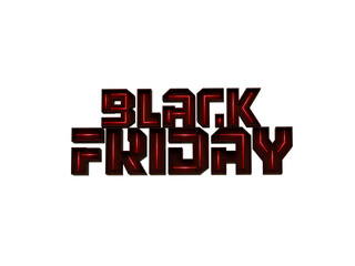 Black friday sale 3d text style effect Label design Black friday 3d realistic render