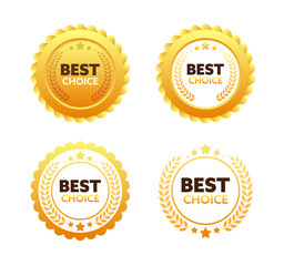 Gold medal for Best Choice. Retail badge. Best Choice tag. Vector stock illustration