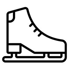 Ice skating icon in outline style. Suitable for logo, web, graphic design, illustration, sticker, books, etc.