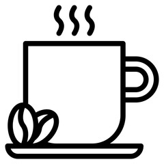 Hot drink icon in outline style. Suitable for logo, web, graphic design, illustration, sticker, books, etc.