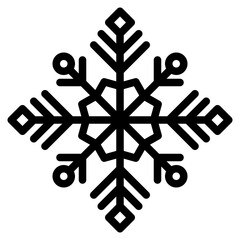 Snowflake icon in outline style. Suitable for logo, web, graphic design, illustration, sticker, books, etc.