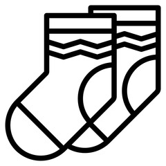 Socks icon in outline style. Suitable for logo, web, graphic design, illustration, sticker, books, etc.