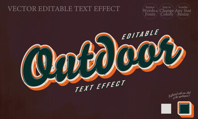 Editable Text Effect アメリカの古着のようなグランジの効いたオールドな雰囲気のロゴスタイル - A logo style with an old-fashioned grunge feel reminiscent of American vintage clothing.
 - obrazy, fototapety, plakaty