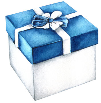 Christmas Gift. Christmas Present. Merry Chrismas. Gift Box. Watercolor Gift. Birthday gift. Birthday present