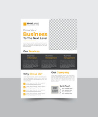 Creative Corporate & Modern Business Flyer Design set with yellow, black and white color.Useful for marketing, business proposal, promotion, advertise. perfect for creative professional business....