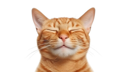 Obraz premium calm down portrait of a cat isolated on transparent background cutout