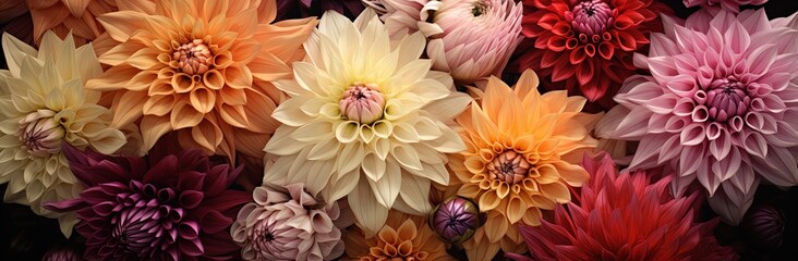 Vibrant and Beautiful Dahlia Bouquet with a Variety of Colors