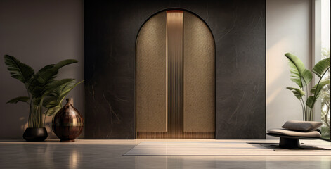 Luxurious empty room with minimal decoration