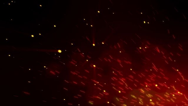 Fire sparkle dust particle on dark background overlay. Full hd. 4K