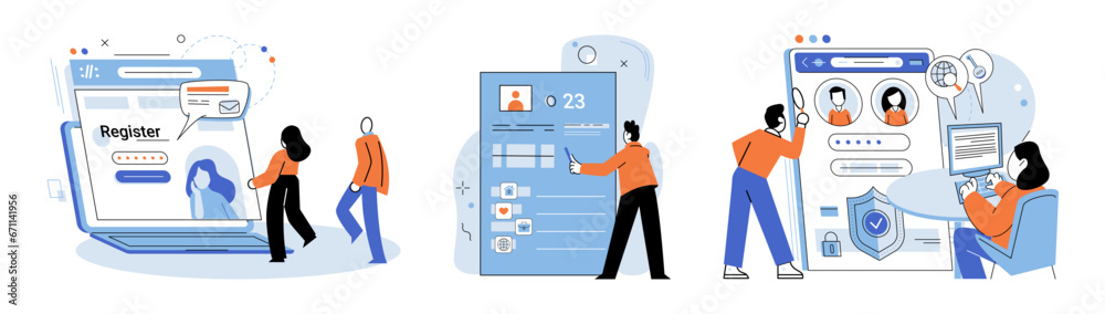 Poster account login. vector illustration. ensuring security user accounts is paramount for login procedure