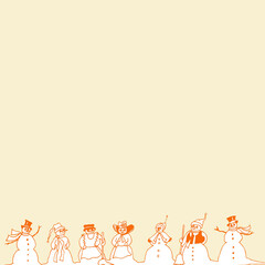 Fototapeta premium christmas background with snowman