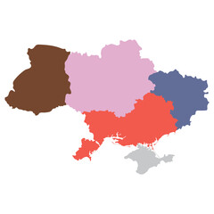 Ukraine map. Map of Ukraine in main regions