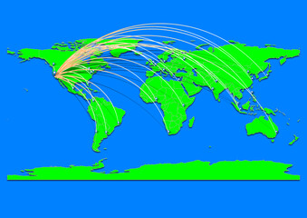 Naklejka premium Monterey, United States of America map - Concept map for Monterey, United States of America on World map. Suitable for export concepts. File is suitable for digital editing and prints of all sizes.
