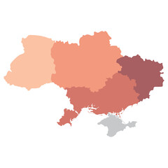 Fototapeta na wymiar Ukraine map. Map of Ukraine in main regions