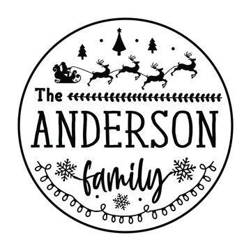 Christmas Split Family Monogram SVG Bundle sign, Christmas ornament