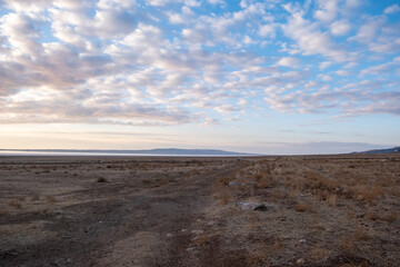 Lake Tuz beautiful landscape with beautiful sunset