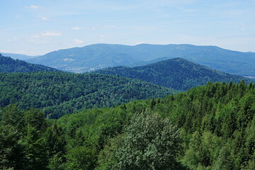 Mountains in Little Beskids near Bielsko-Biala city in Poland