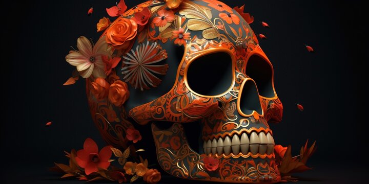 traditional mexican skull calaca or calaver