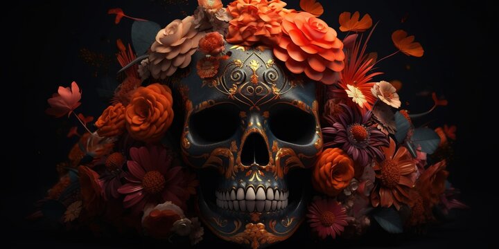 traditional mexican skull calaca or calaver