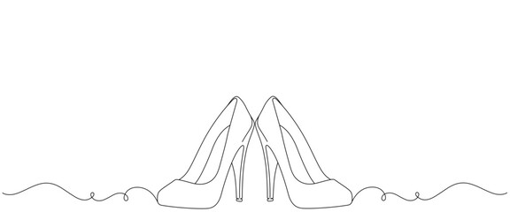line art style women shoes. wedding, valentine, christmas, celebration elements.