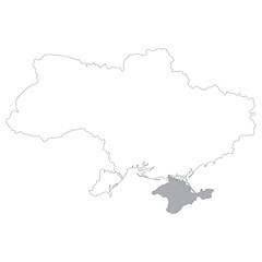 Ukraine map. Map of Ukraine in high details on white color