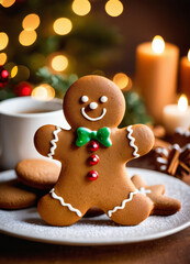 Fototapeta premium Photo of the Christmas Gibgerbread man cookies