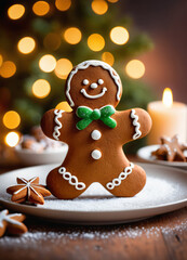 Obraz na płótnie Canvas Photo of the Christmas Gibgerbread man cookies