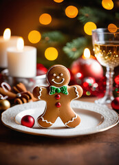 Obraz na płótnie Canvas Photo of the Christmas Gibgerbread man cookies