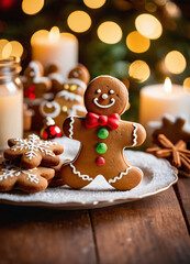 Fototapeta premium Photo of the Christmas Gibgerbread man cookies