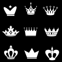Crown Heraldry Collection Stock Vector, Big Collection Vector Crown Silhouettes Vintage Stock m Crown Silhouette Vector Collection PNG Picture And Clipart Image Crown vector illustration eps 10.