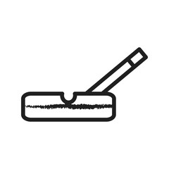 Ashtray Icon, Cigarette Ashtray Vector Illustration on white background