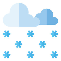 Snowfall icon in flat style. Suitable for logo, web, graphic design, illustration, sticker, books, etc.