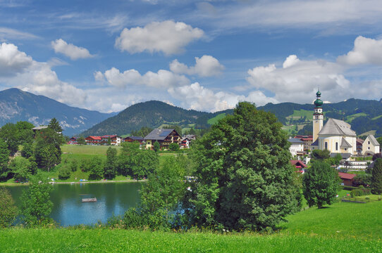 popular idyllic Village of Reith im Alpbachtal,Tirol,Austria