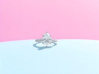 diamond ring with pink background