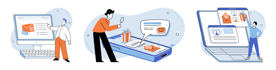 Online advertising vector illustration. Effective management online advertising campaigns ensures optimal results and efficient resource utilization The global nature online advertising enables