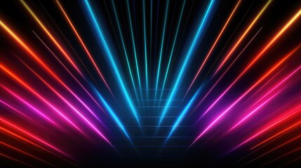 Abstract futuristic background with pink blue glowing neon moving high speed lines and bokeh lights. Data transfer concept.