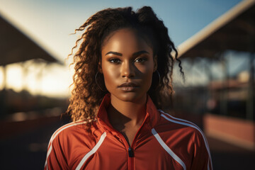 Athletic young woman posing in sports outfit