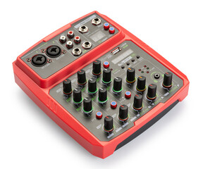 music console. remote control for sound and effects isolated on a white background