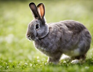 Fototapeta premium a cute rabbit in nature - for easter cards and more