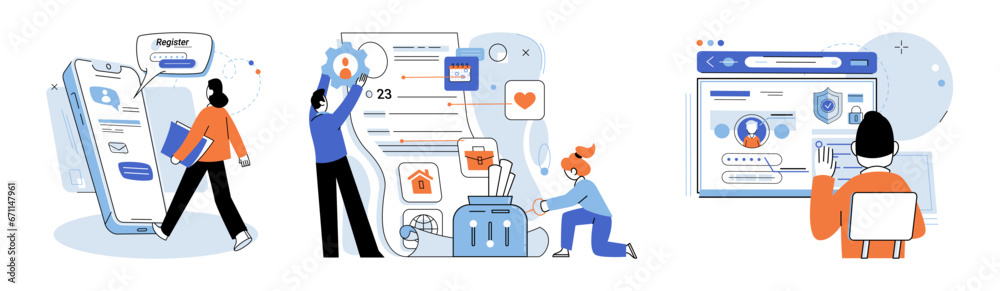 Poster authentication. vector illustration. ensuring secure user interface is crucial for maintaining data 