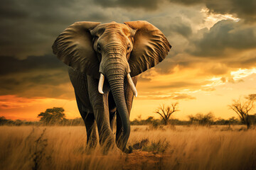 Fototapeta na wymiar majestic elephant, AI generated