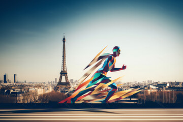 Paris sport concept, AI generated - obrazy, fototapety, plakaty