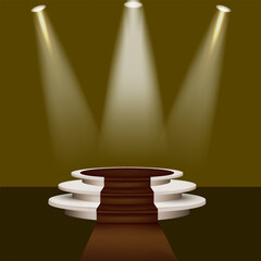 Free PSD podium mockup for product presentation decorated with monstera leaves 3d rendering