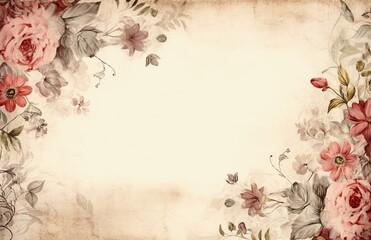 Obraz premium flowers background on old paper