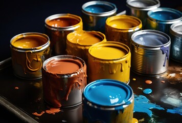 colorful paint can