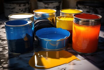 colorful paint can