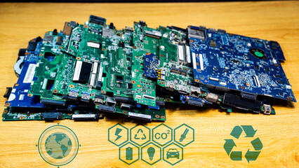 Recycle notebook motherboards Electronic waste helps reduce waste and helps reduce global warming.